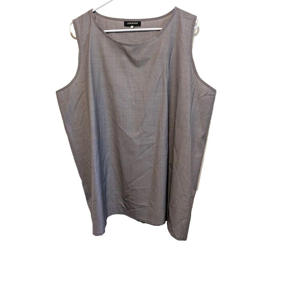 Eskandar Tank Top Gray Virgin Wool Silk Sleeveless Shell Business Casual Size 3